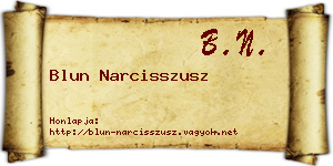 Blun Narcisszusz névjegykártya